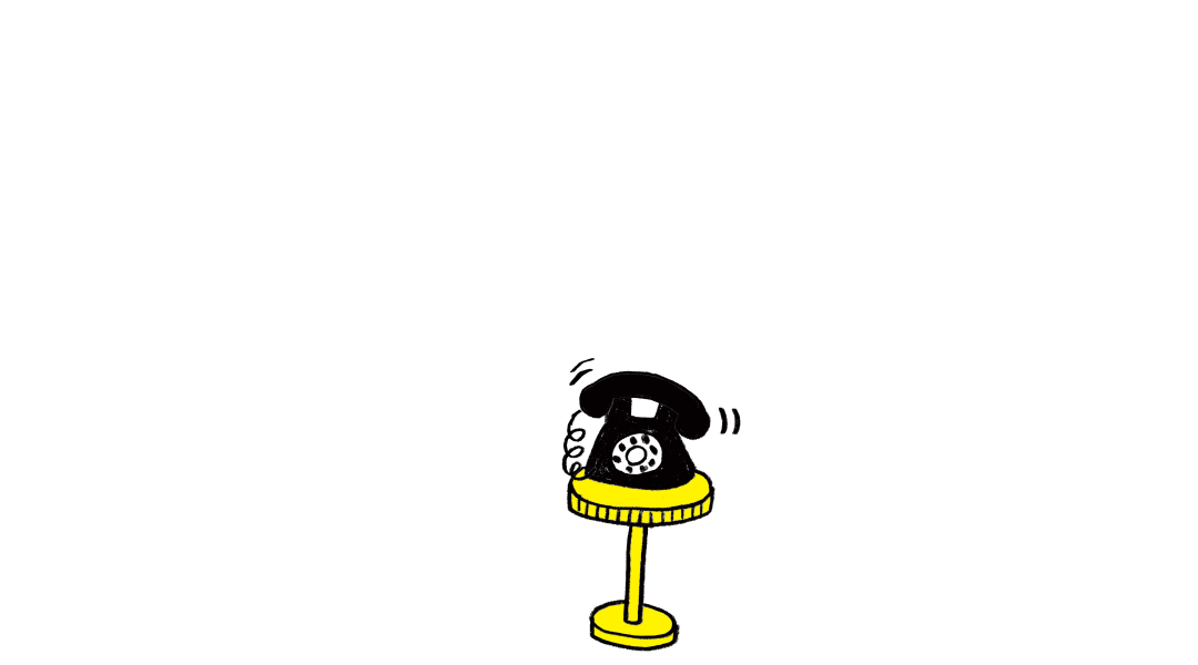 めがねこさんが椅子に乗って、すーっと移動して電話に出る。ふむふむ。